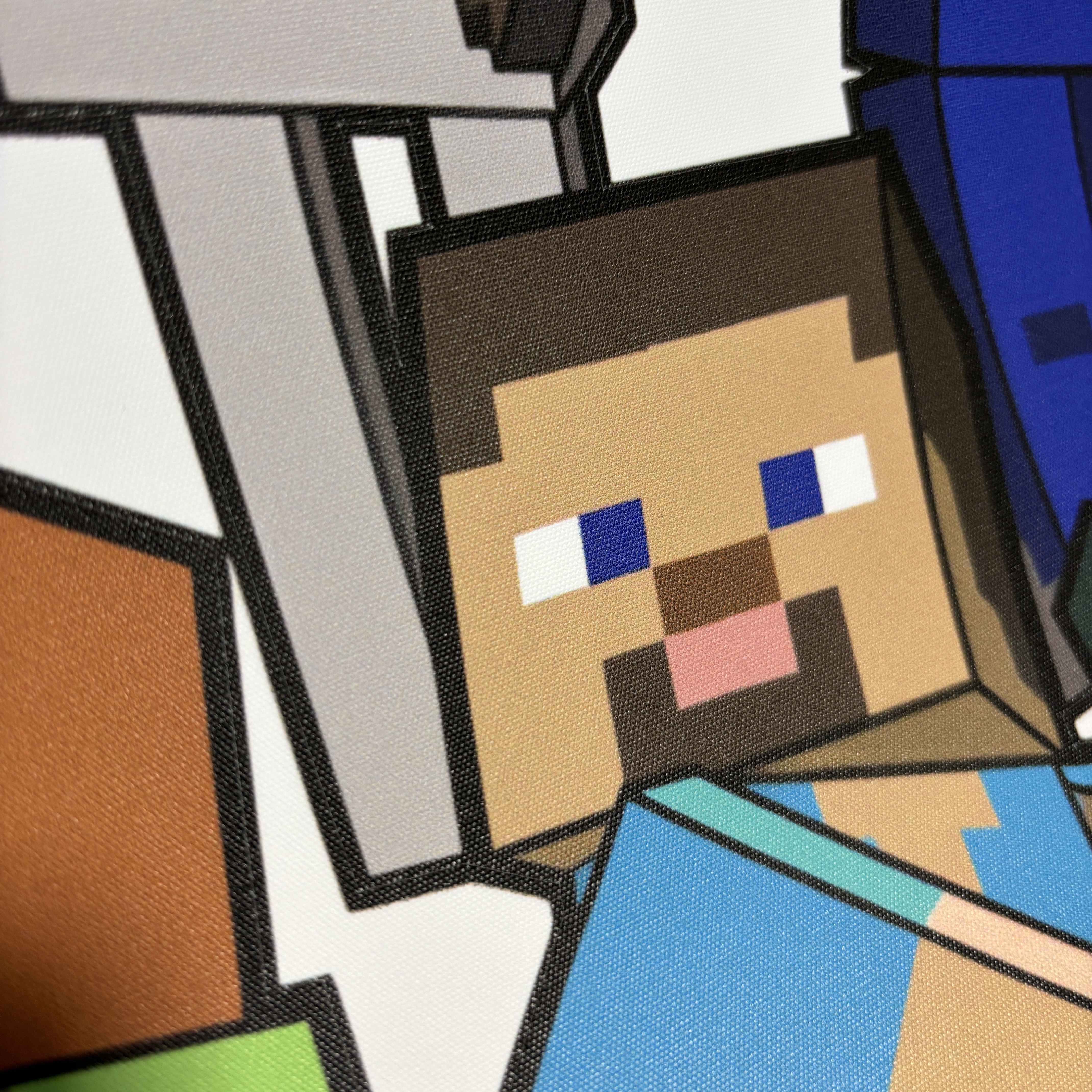 Textilná nálepka na stenu do detskej izby - Minecraft - detail